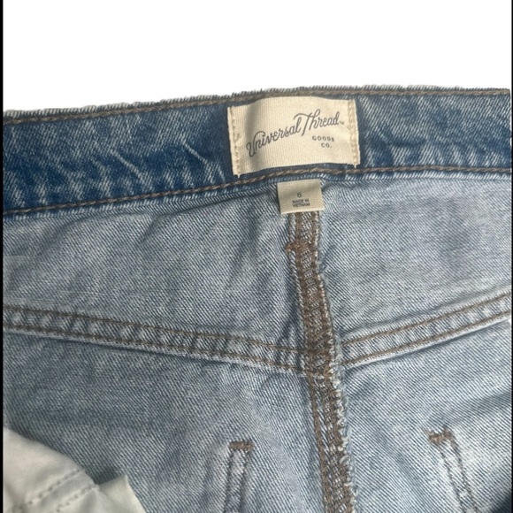 Size 8 Womens High-Rise Denim Midi Skirt Medium Wash Distressed Universal Thread - Picture 8 of 12